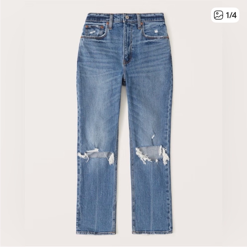 Abercrombie curve love ultra high rise ankle straight jeans size 26
